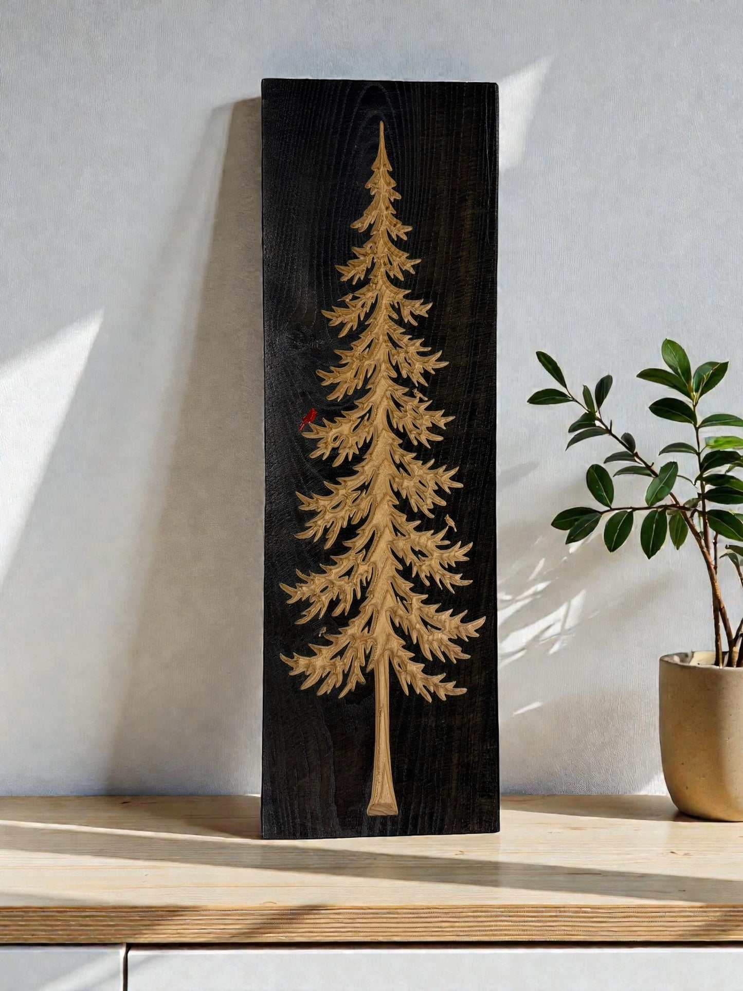 Frostpine — Live Edge Vertical Pine Tree Wall Art