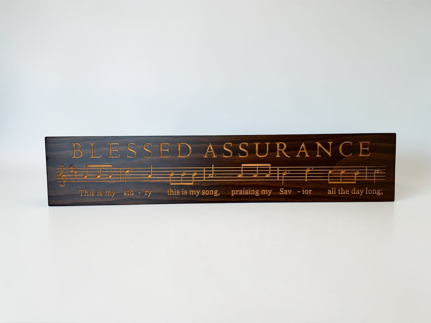 Blessed Assurance Hymn Wood Sign – 7” x 36”