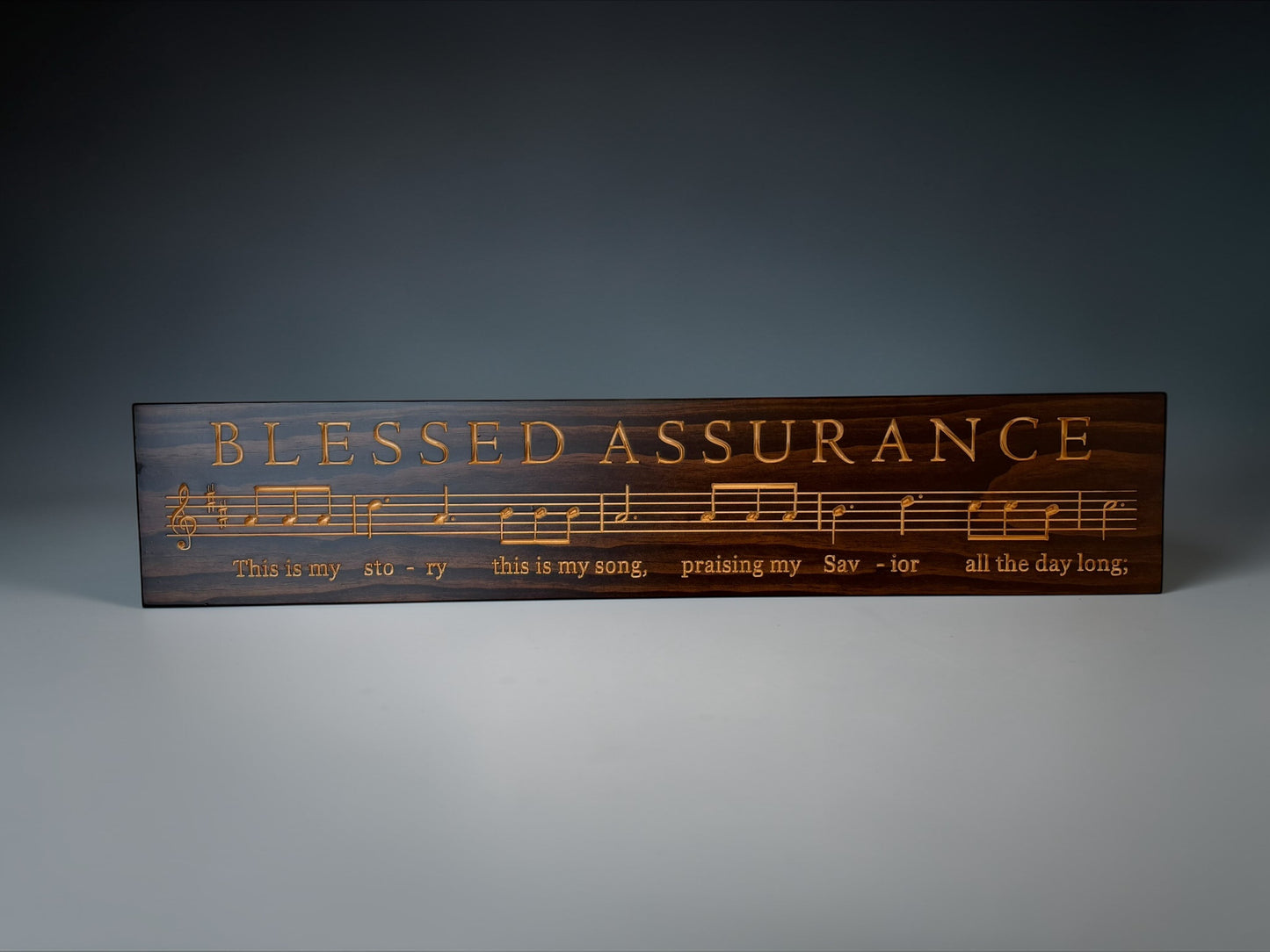 Blessed Assurance Hymn Wood Sign – 7” x 36”