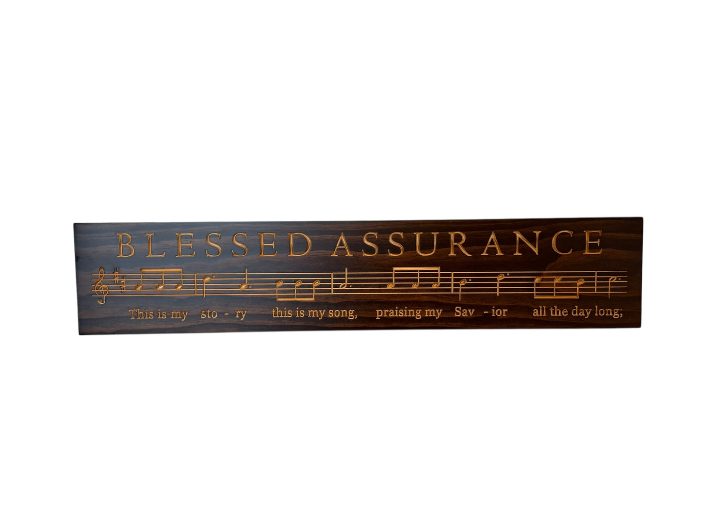 Blessed Assurance Hymn Wood Sign – 7” x 36”