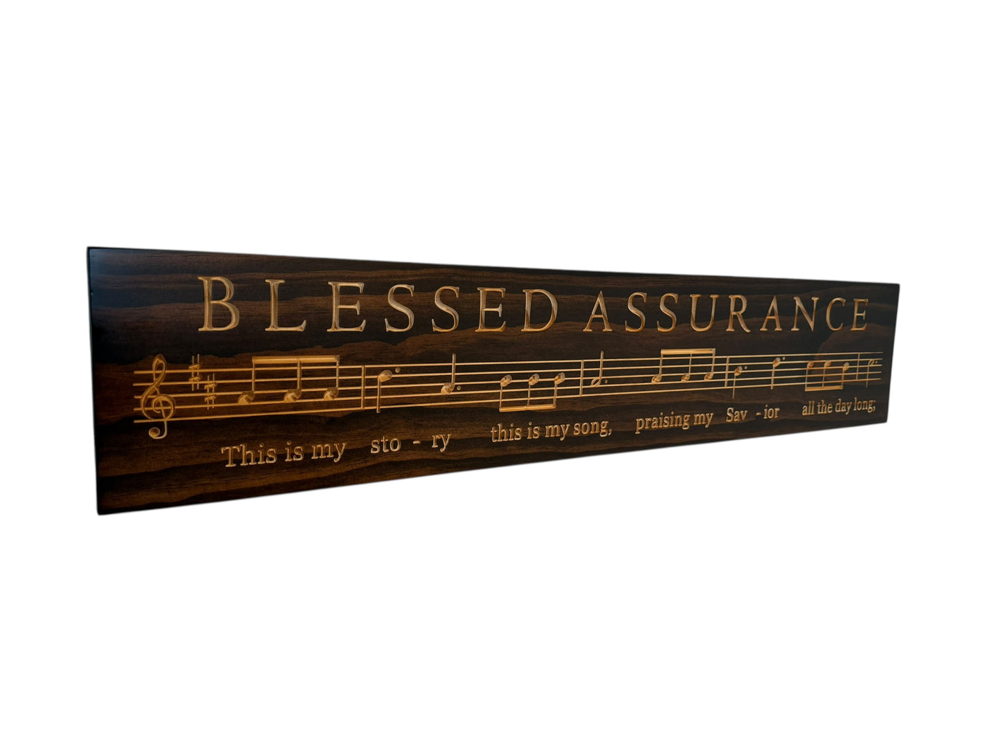 Blessed Assurance Hymn Wood Sign – 7” x 36”