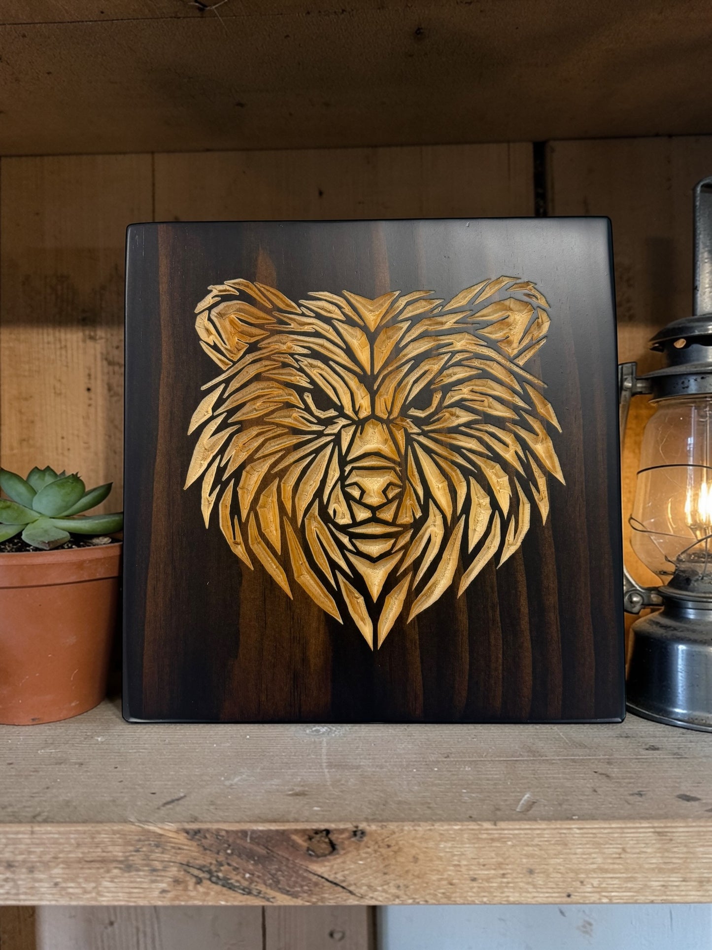 Geometric Bear Wall Art – Timber Apex Collection