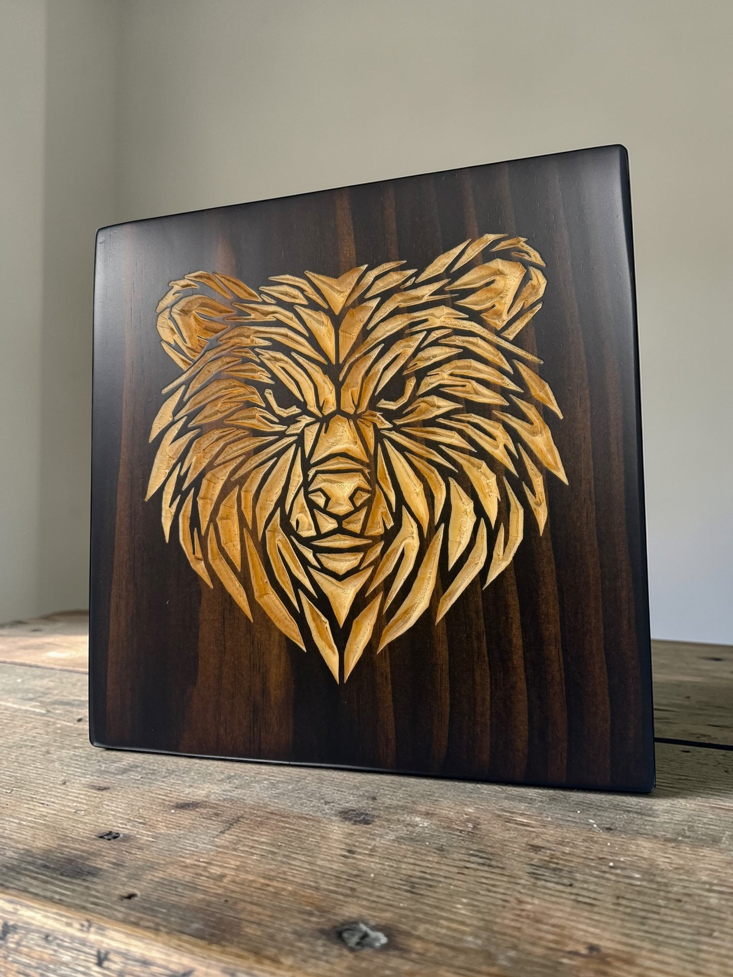 Geometric Bear Wall Art – Timber Apex Collection