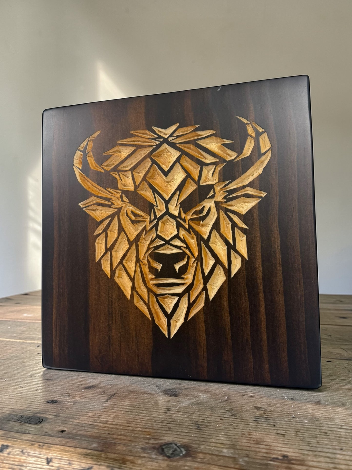 Geometric Bison Wall Art – Timber Apex Collection
