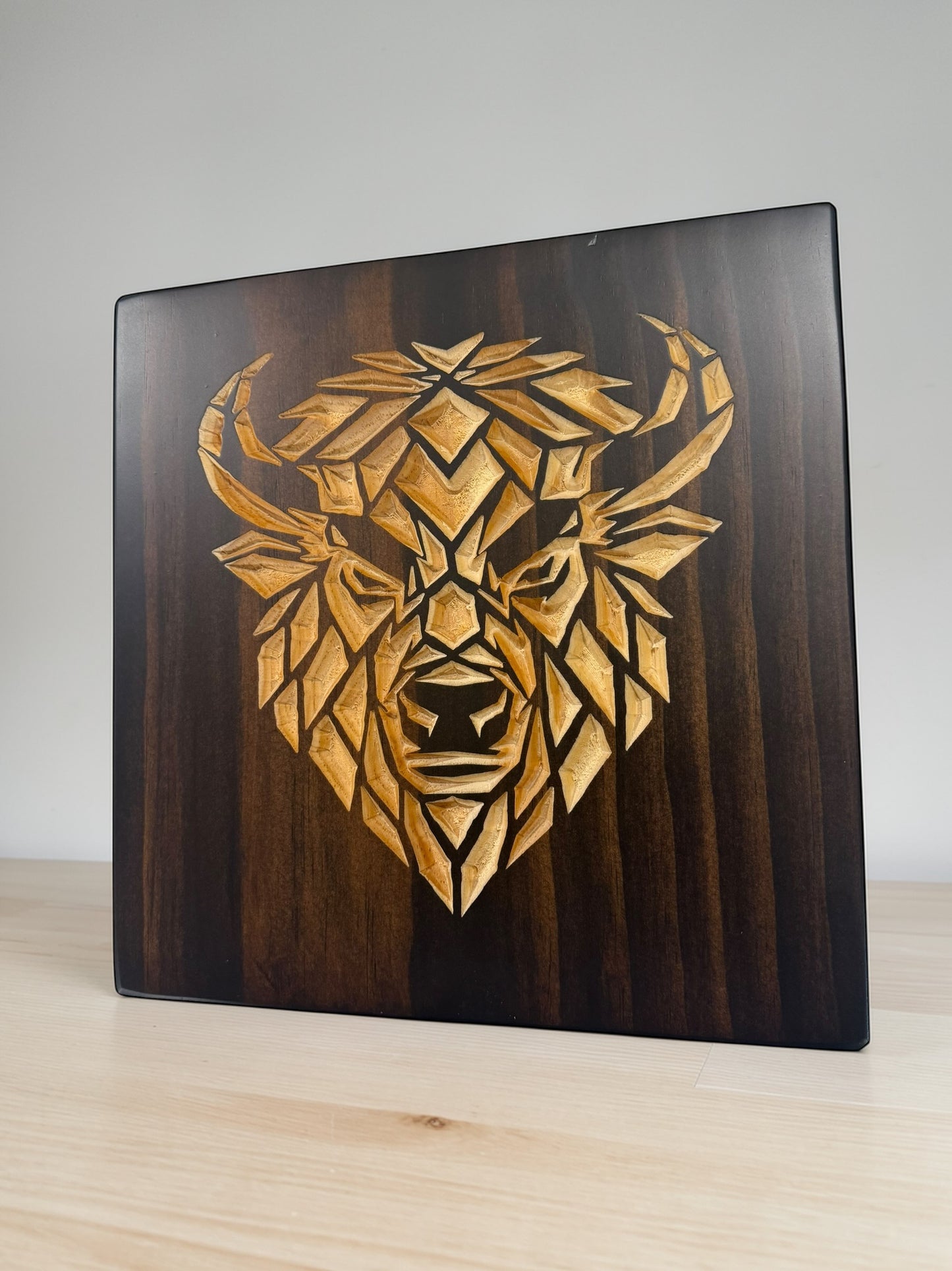 Geometric Bison Wall Art – Timber Apex Collection