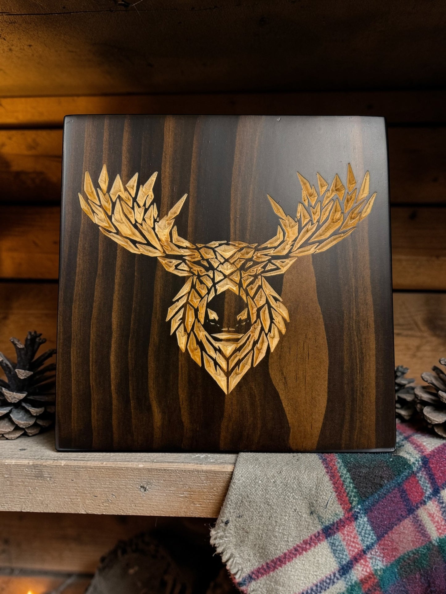 Geometric Moose Wall Art – Timber Apex Collection