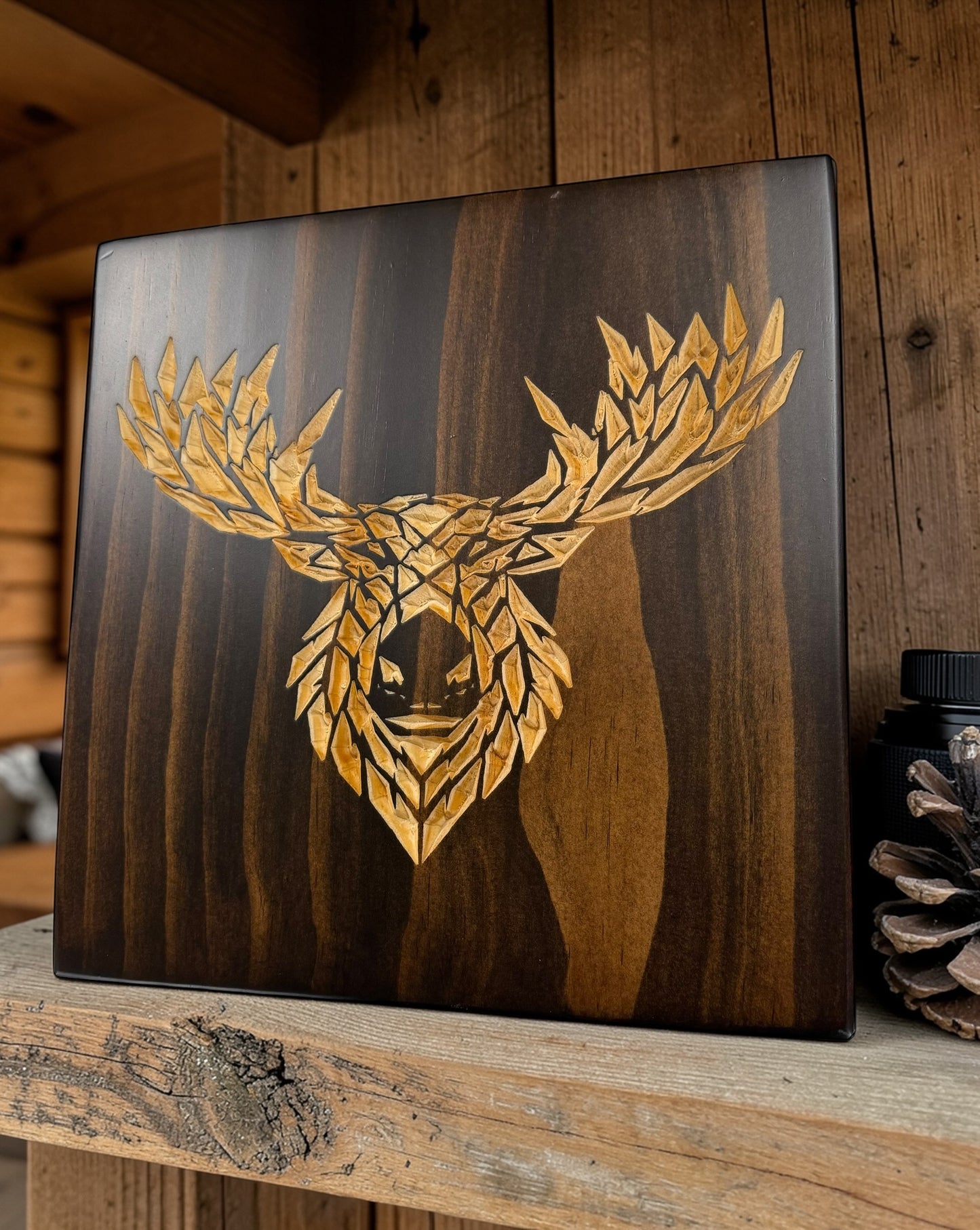 Geometric Moose Wall Art – Timber Apex Collection