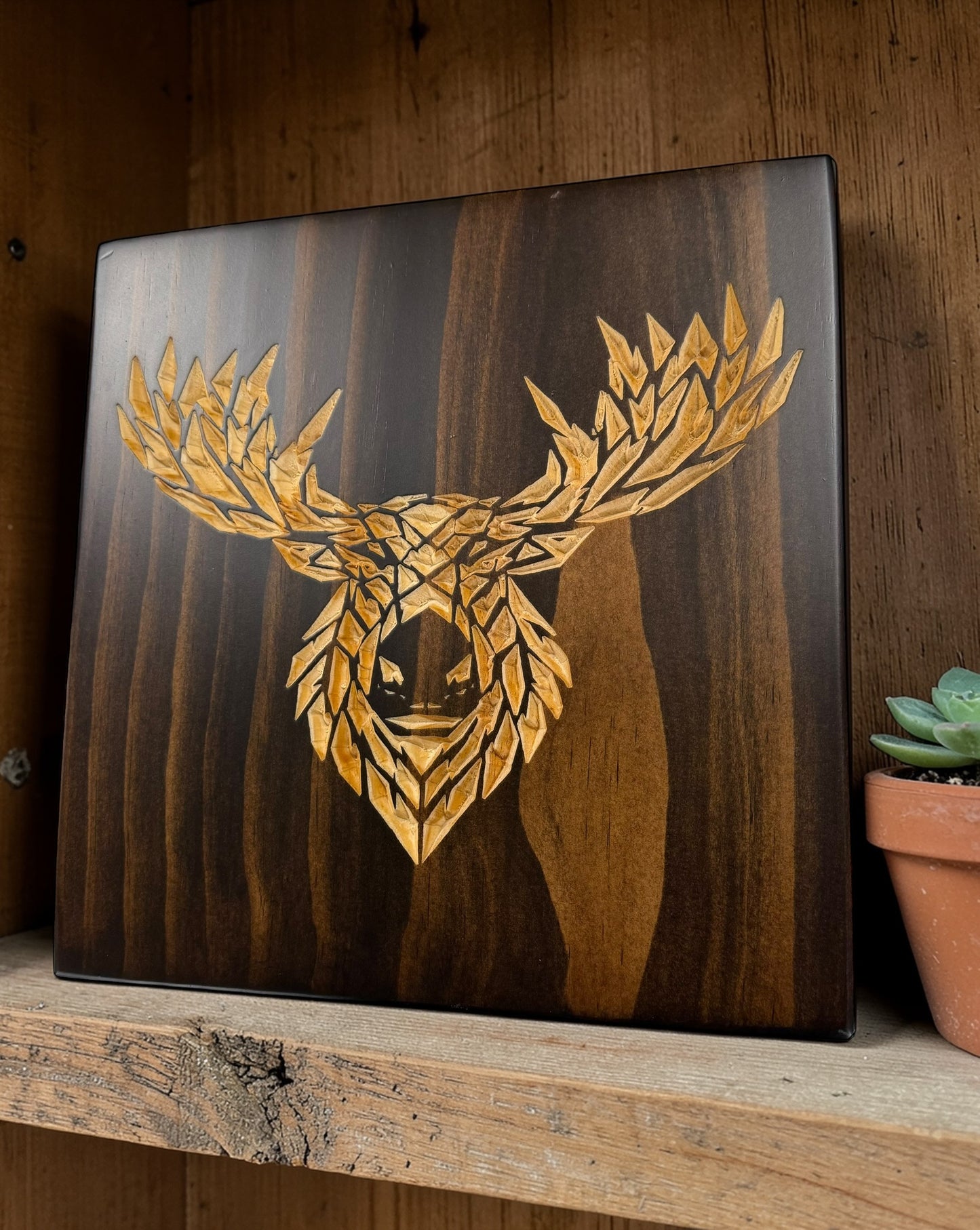 Geometric Moose Wall Art – Timber Apex Collection