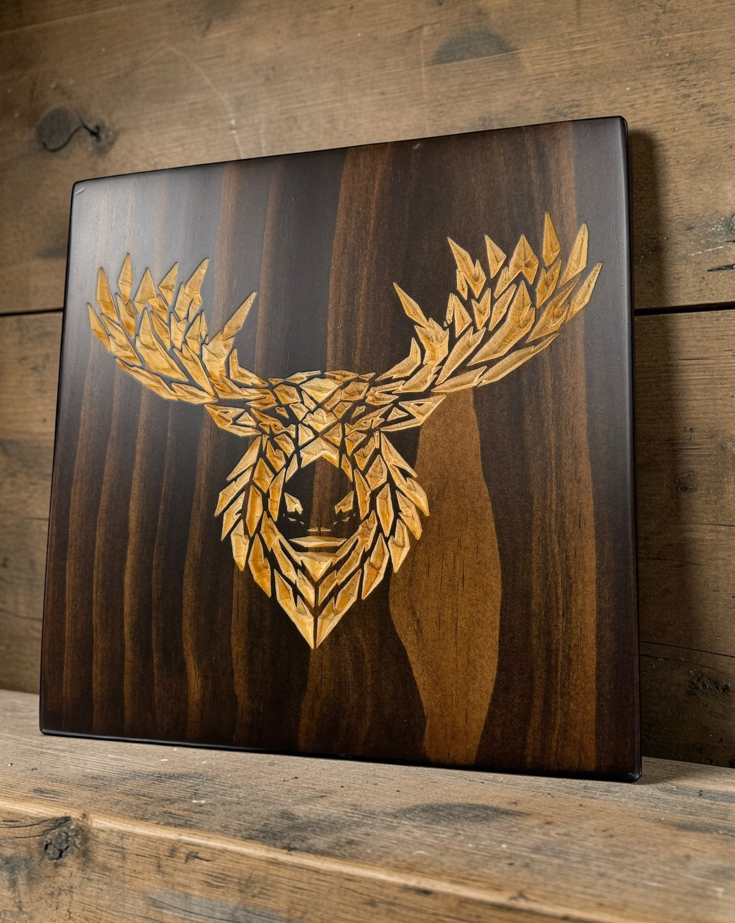 Geometric Moose Wall Art – Timber Apex Collection