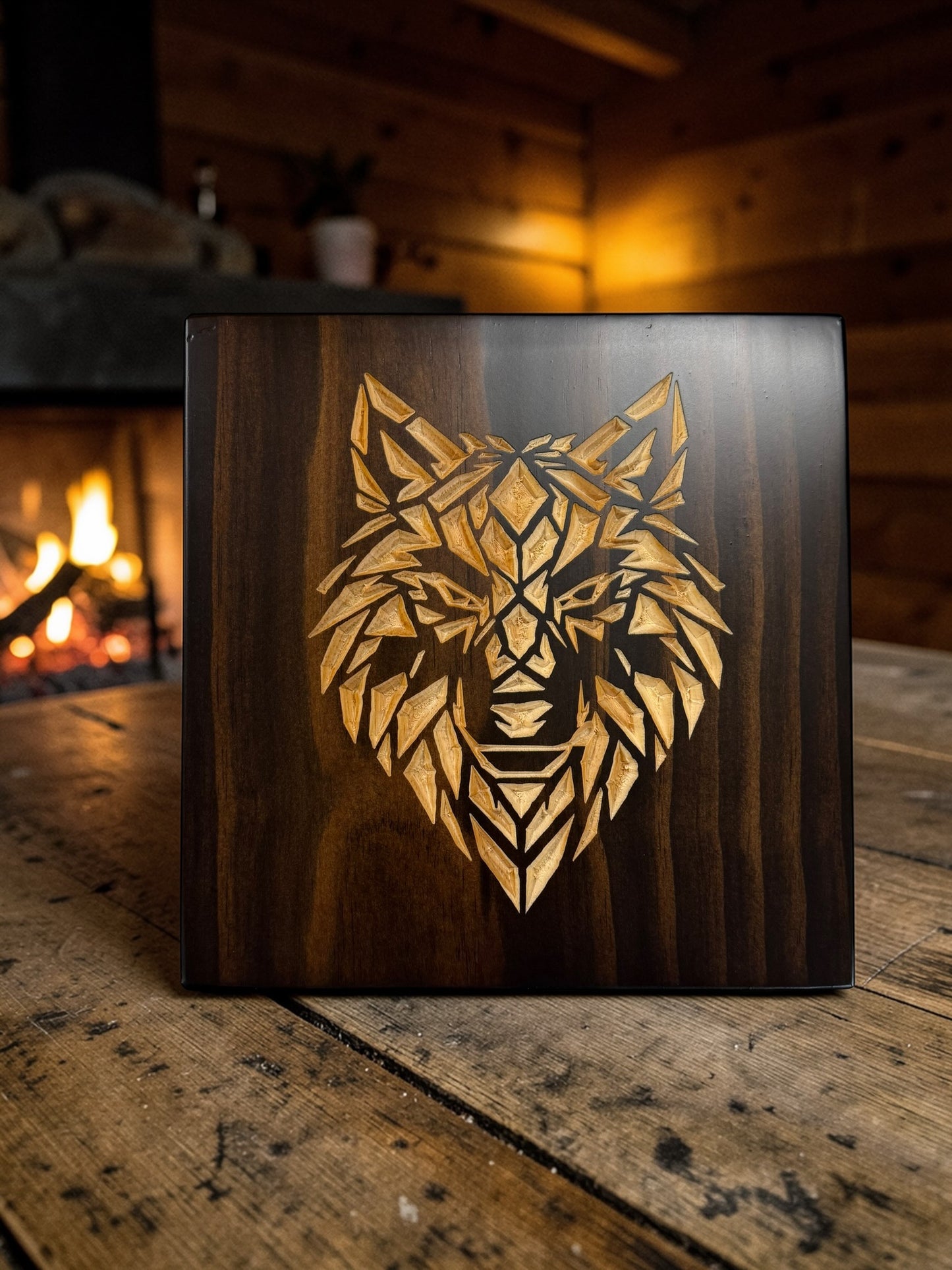 Geometric Wolf Wall Art – Timber Apex Collection