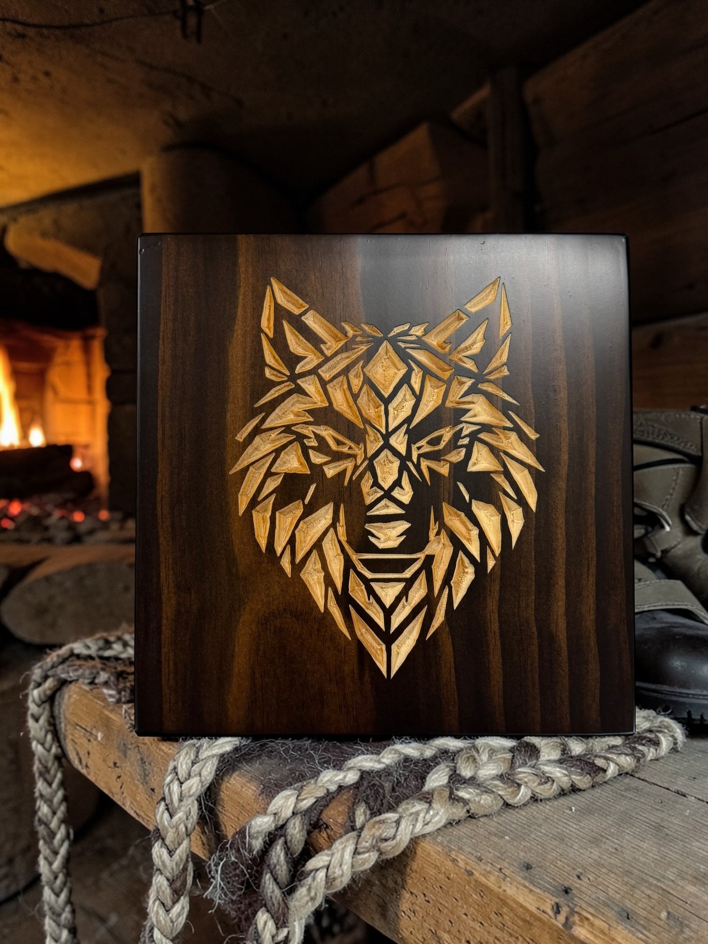 Geometric Wolf Wall Art – Timber Apex Collection