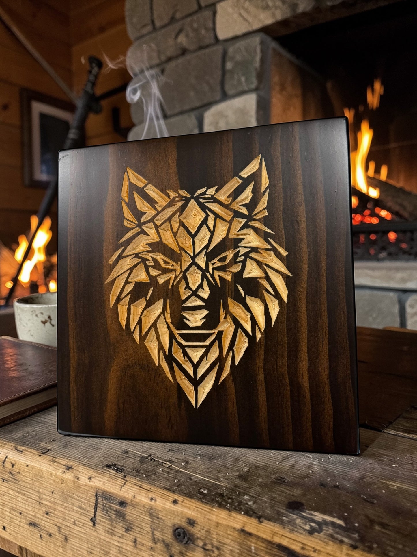 Geometric Wolf Wall Art – Timber Apex Collection