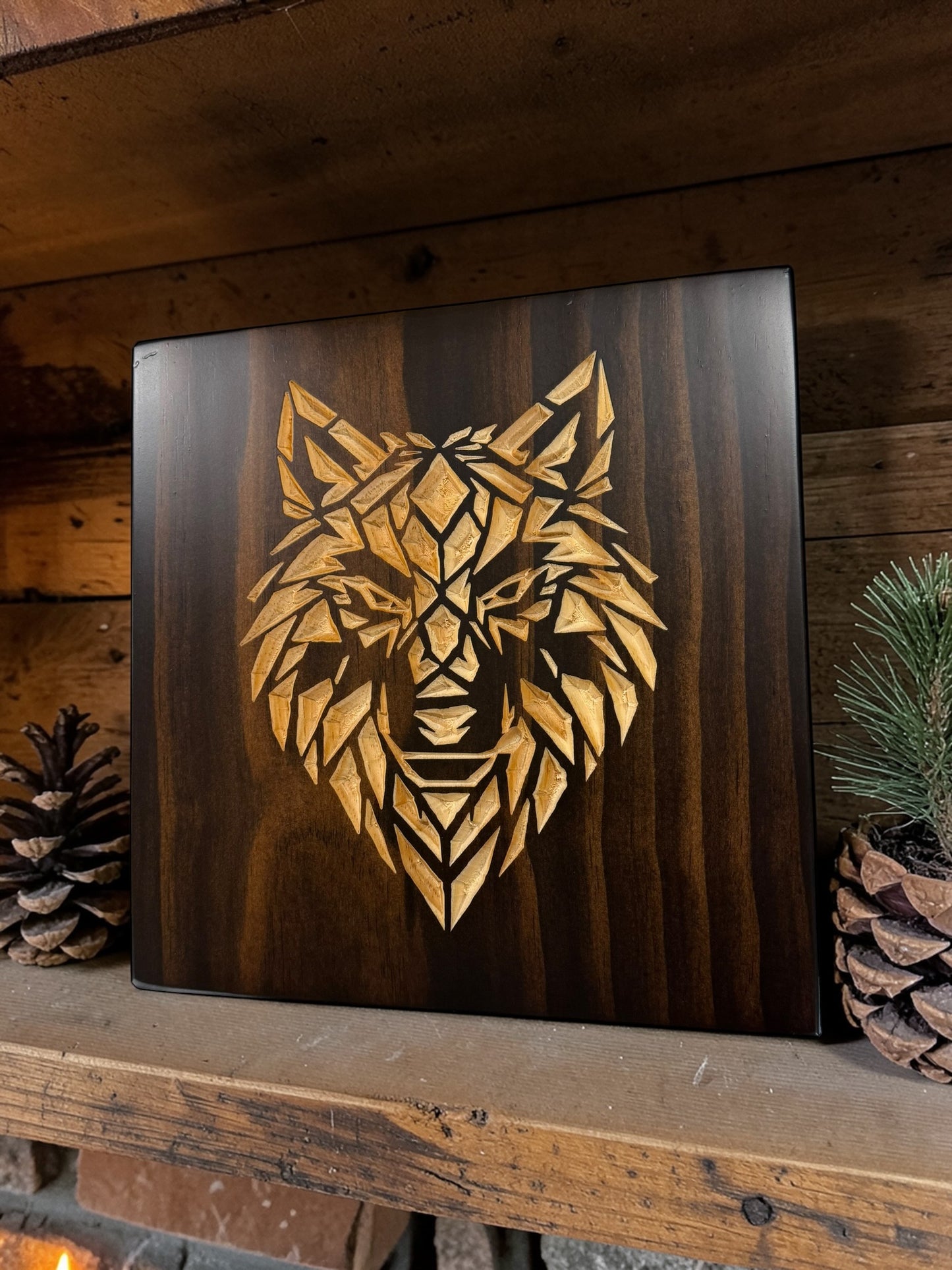 Geometric Wolf Wall Art – Timber Apex Collection