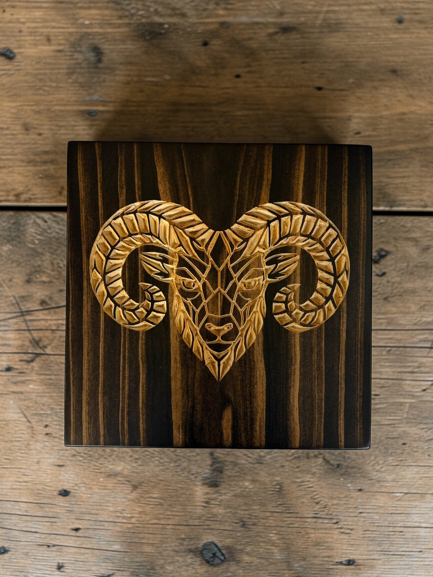 Geometric Ram Wall Art – Timber Apex Collection