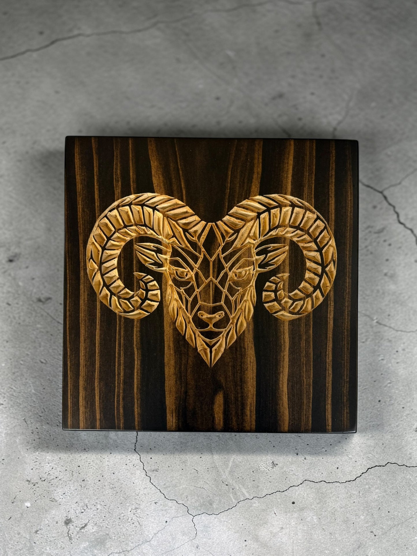 Geometric Ram Wall Art – Timber Apex Collection