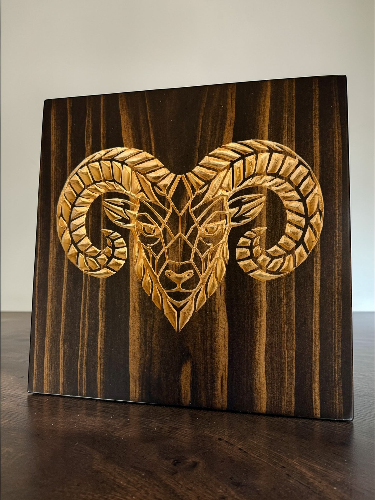 Geometric Ram Wall Art – Timber Apex Collection