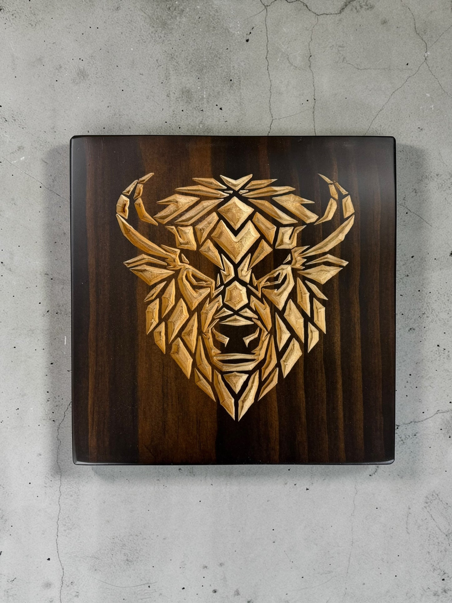 Geometric Bison Wall Art – Timber Apex Collection