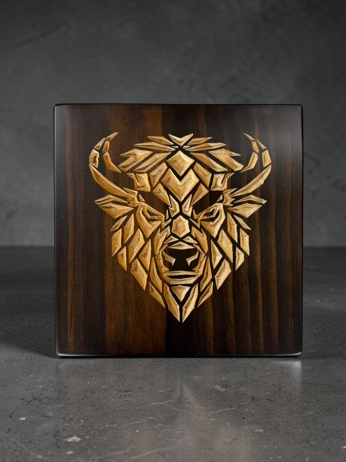 Geometric Bison Wall Art – Timber Apex Collection