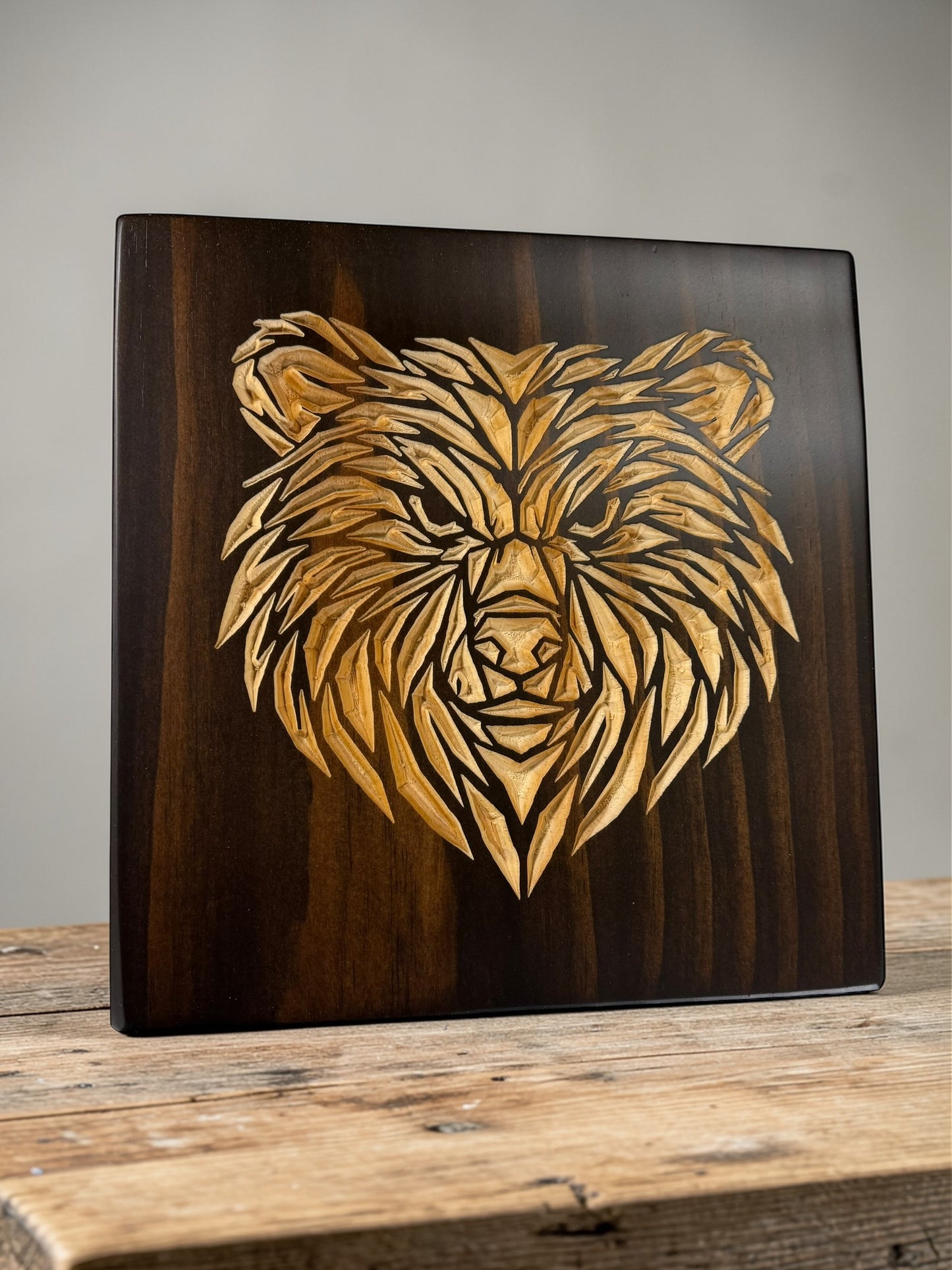 Geometric Bear Wall Art – Timber Apex Collection