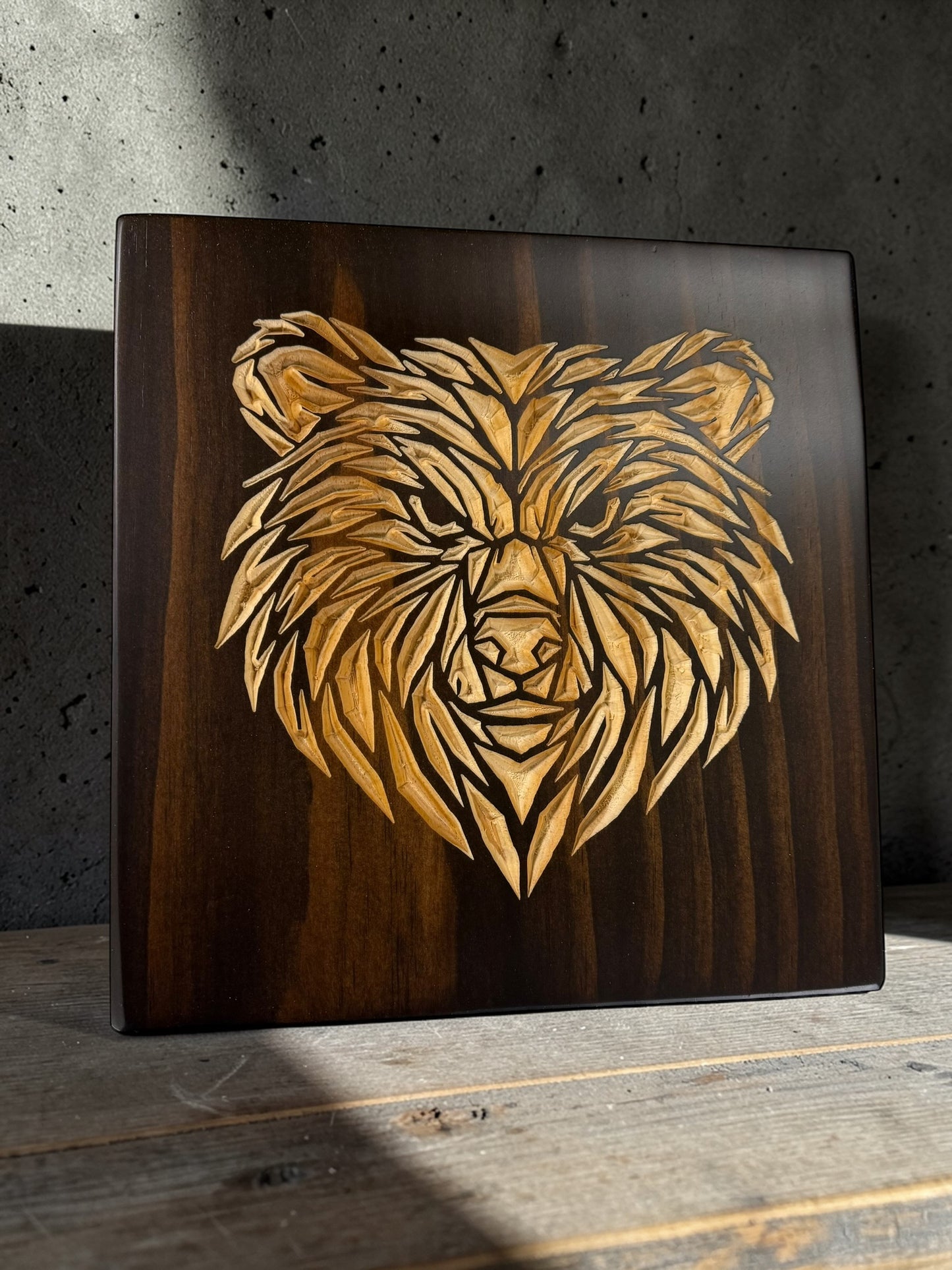 Geometric Bear Wall Art – Timber Apex Collection