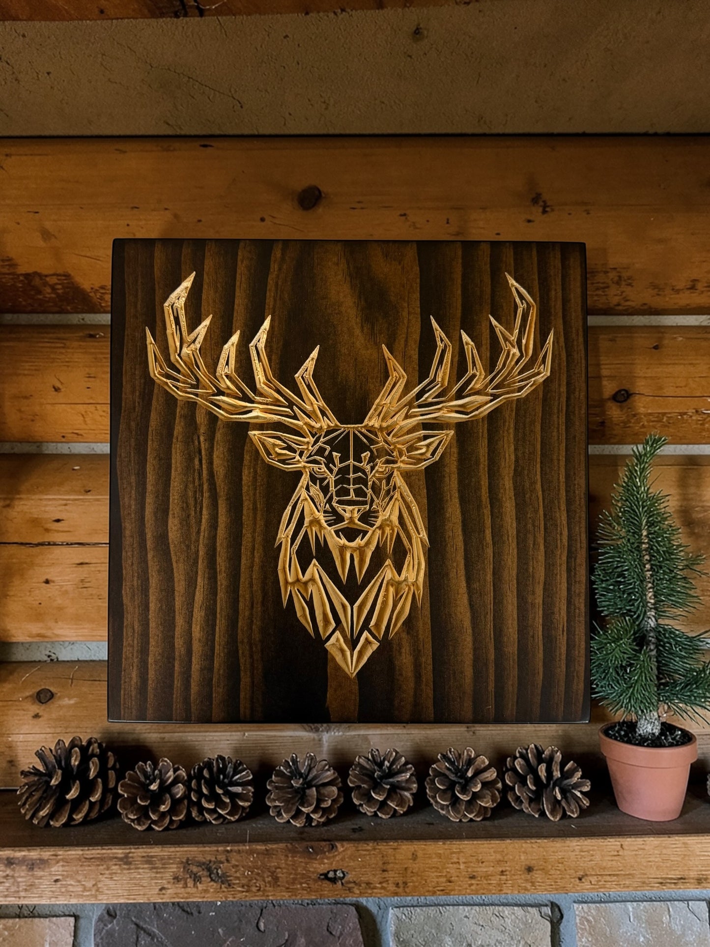 Geometric Elk Wall Art – Timber Apex Collection