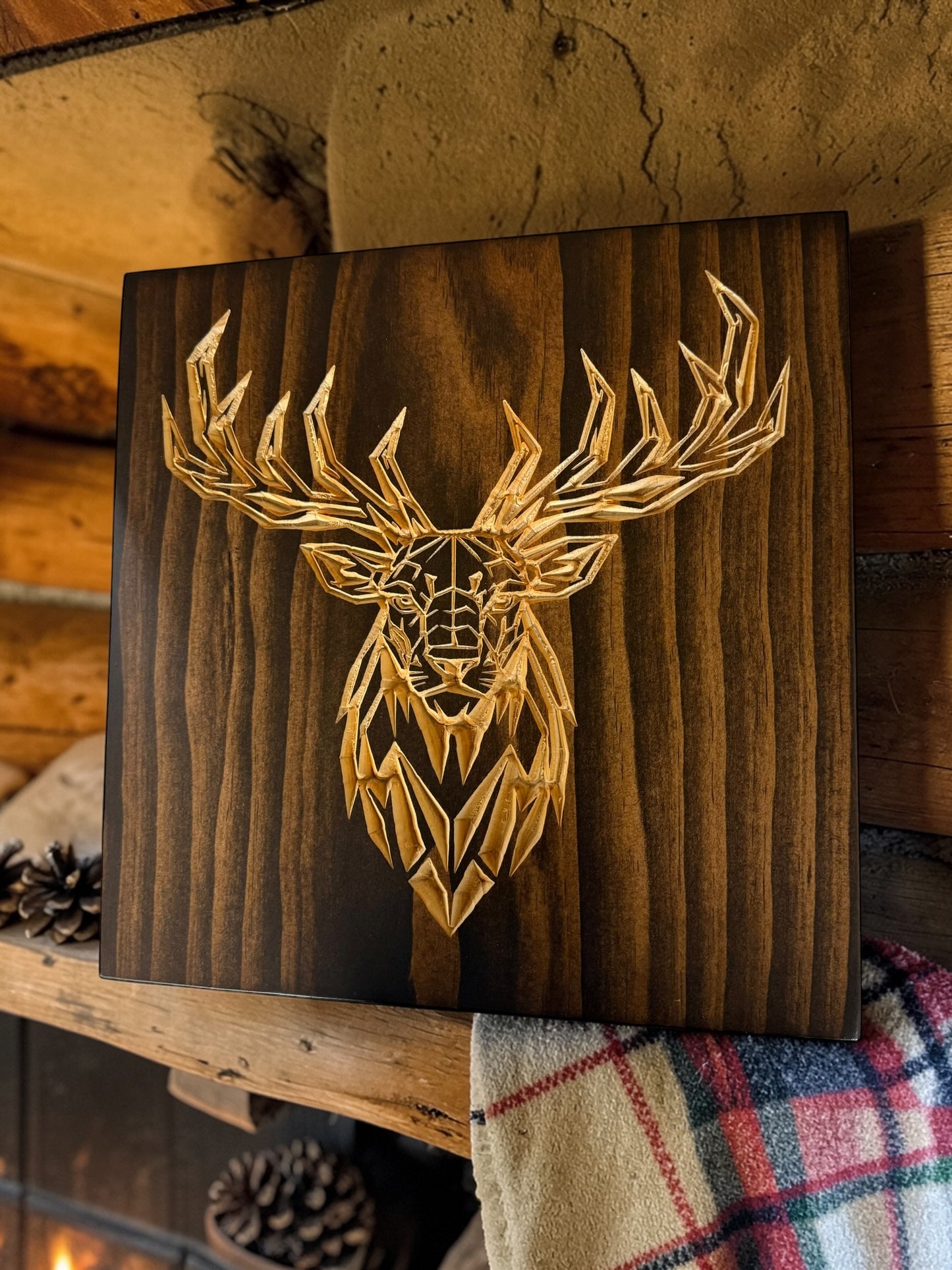 Geometric Elk Wall Art – Timber Apex Collection