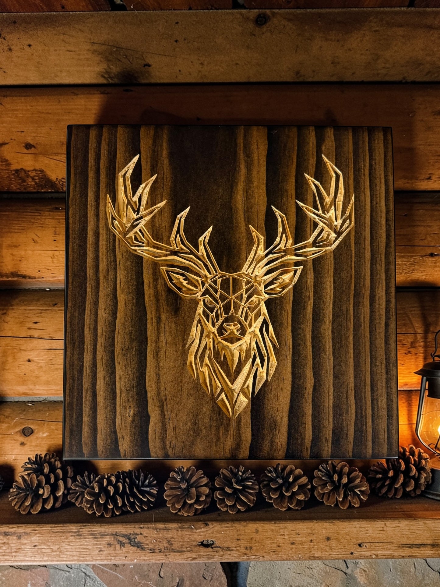 Geometric Whitetail Deer Wall Art – Timber Apex Collection