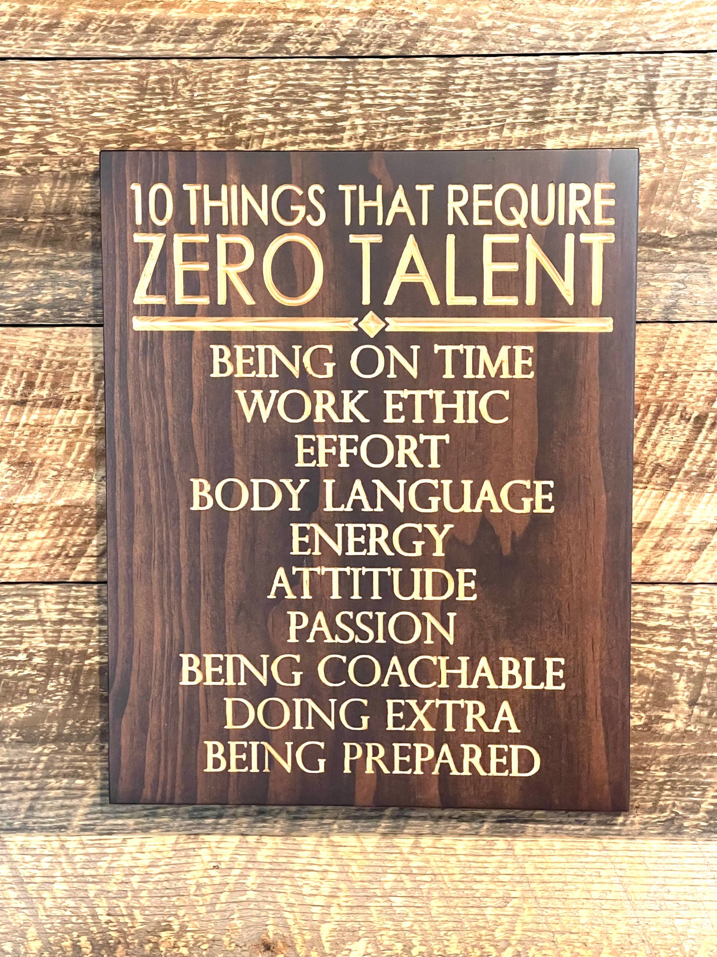 10 Things That Require Zero Talent Wood Sign – 11” x 14”
