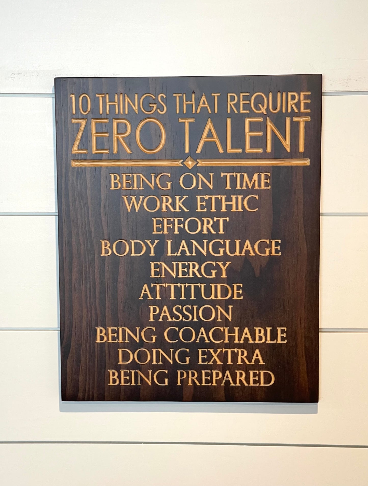 10 Things That Require Zero Talent Wood Sign – 11” x 14”
