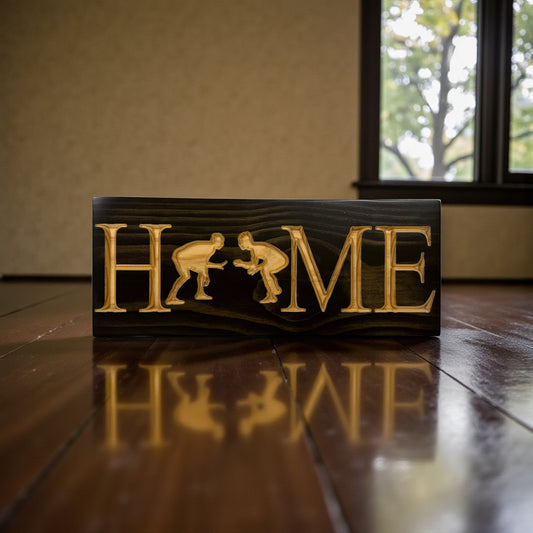 Wrestling HOME Sign – Rustic Wall Art for Wrestlers & Wrestling Families