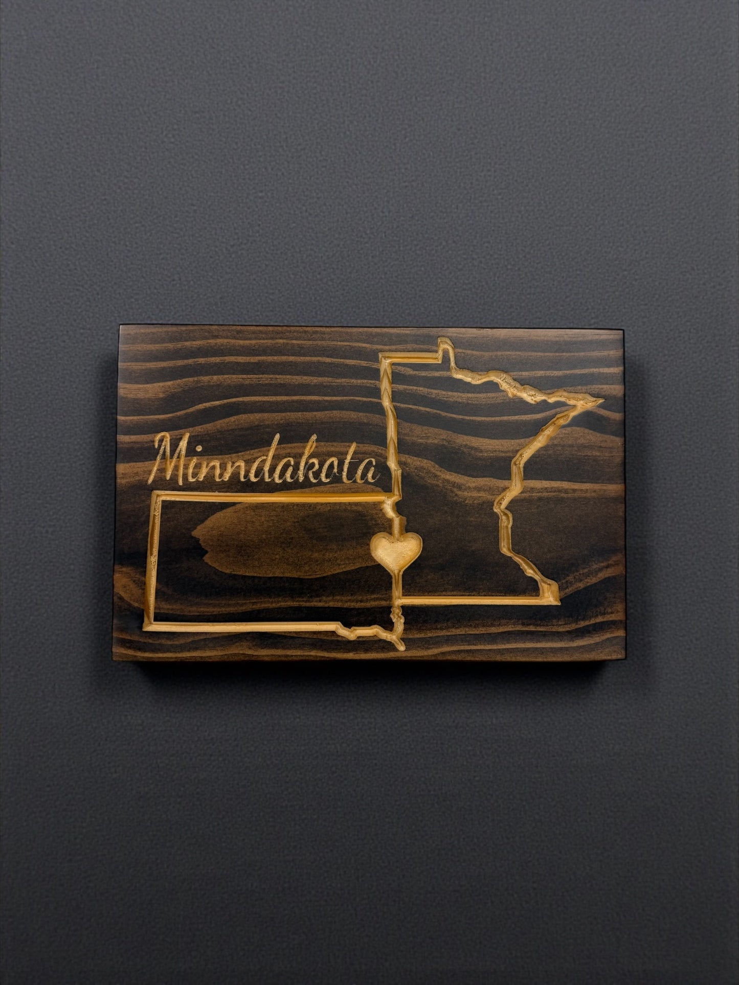 Minndakota Wood Sign – Minnesota & South Dakota State Wall Art