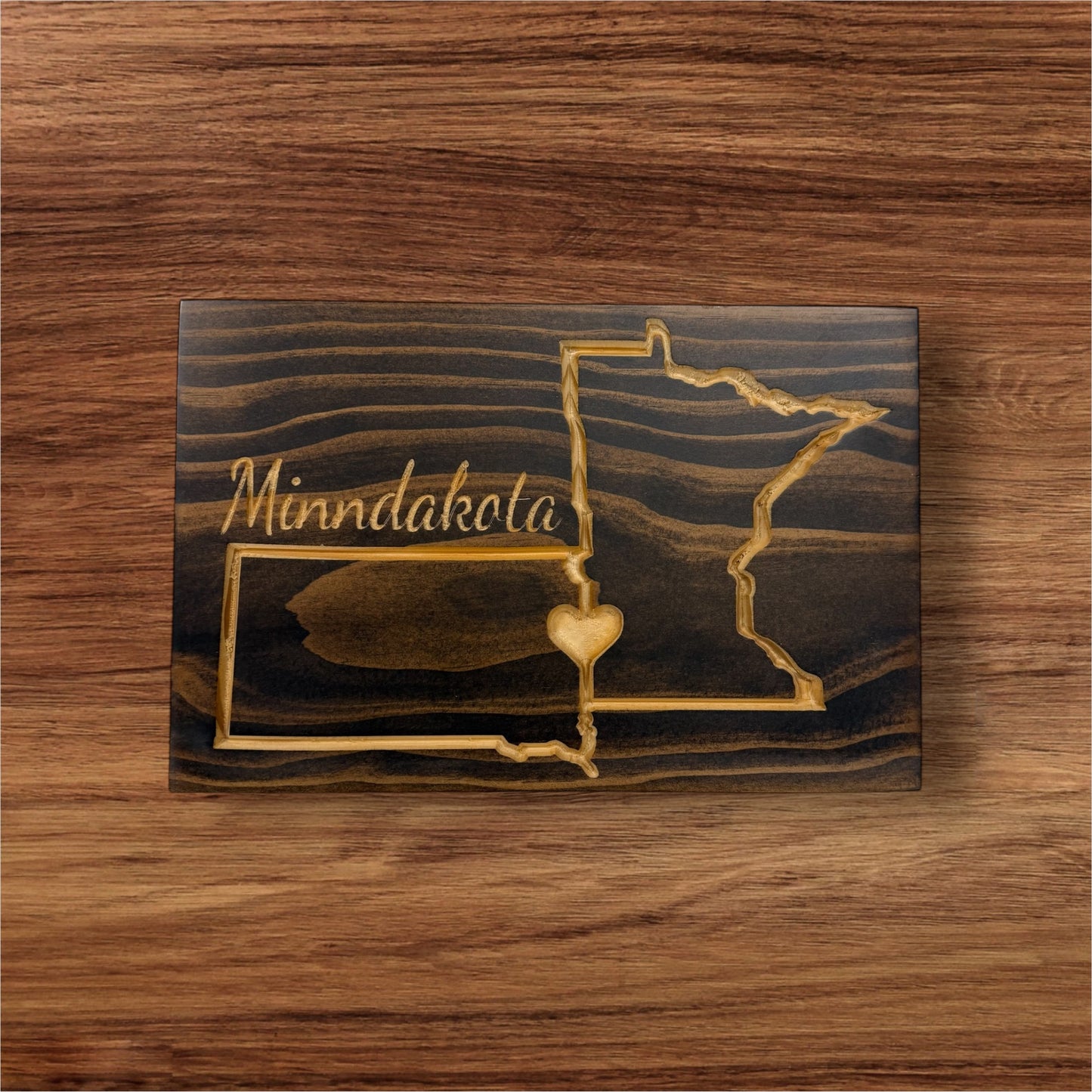 Minndakota Wood Sign – Minnesota & South Dakota State Wall Art