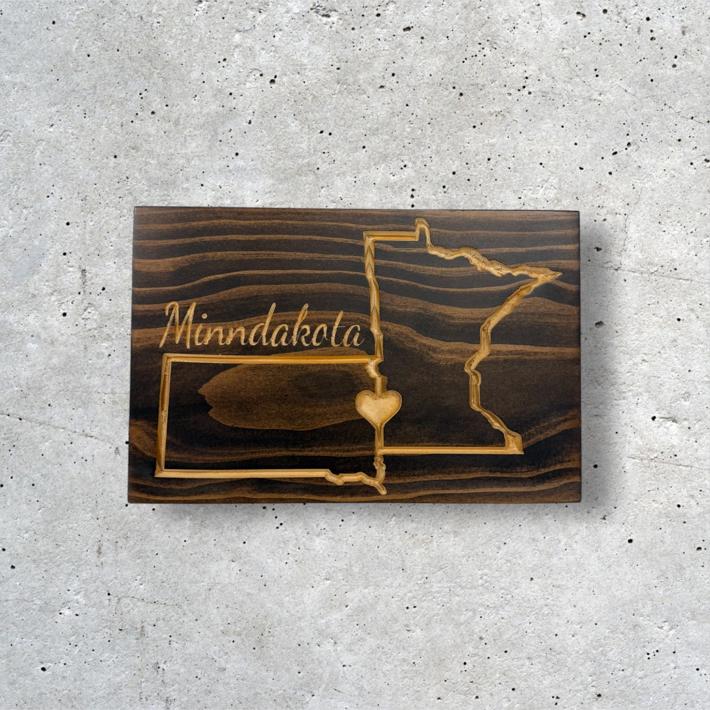 Minndakota Wood Sign – Minnesota & South Dakota State Wall Art