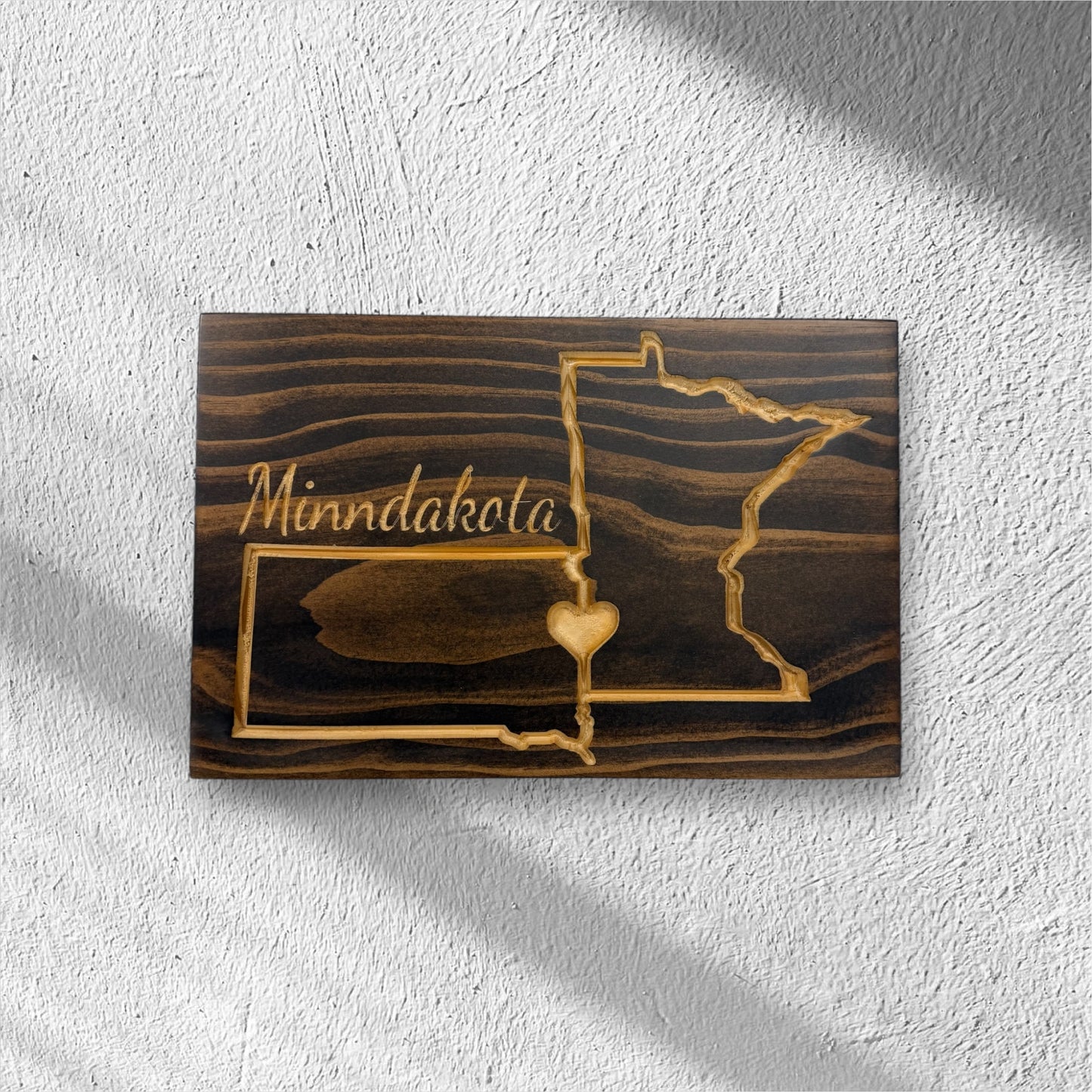Minndakota Wood Sign – Minnesota & South Dakota State Wall Art