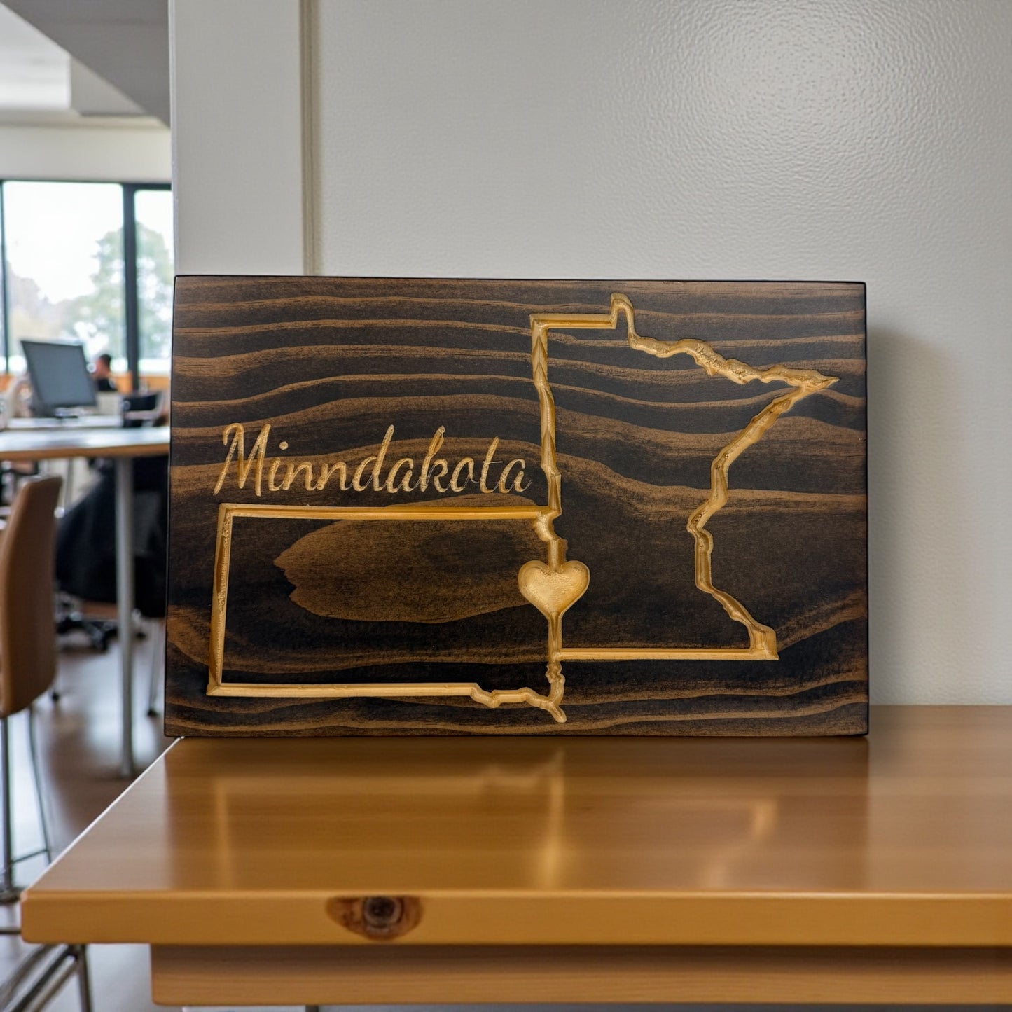 Minndakota Wood Sign – Minnesota & South Dakota State Wall Art