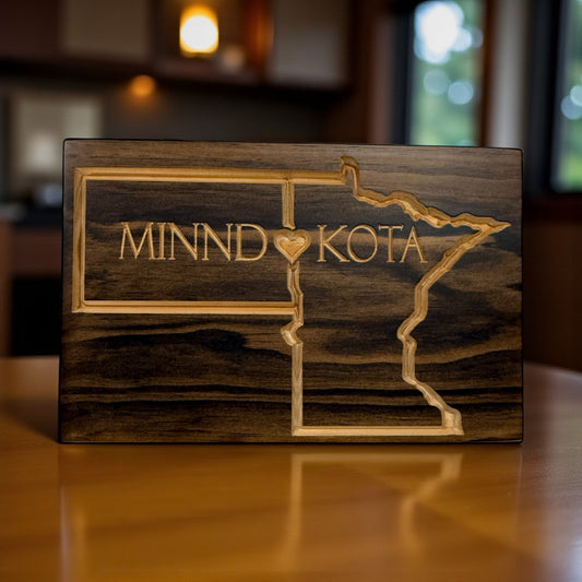 Minndakota Wood Sign – Minnesota & North Dakota State Wall Art