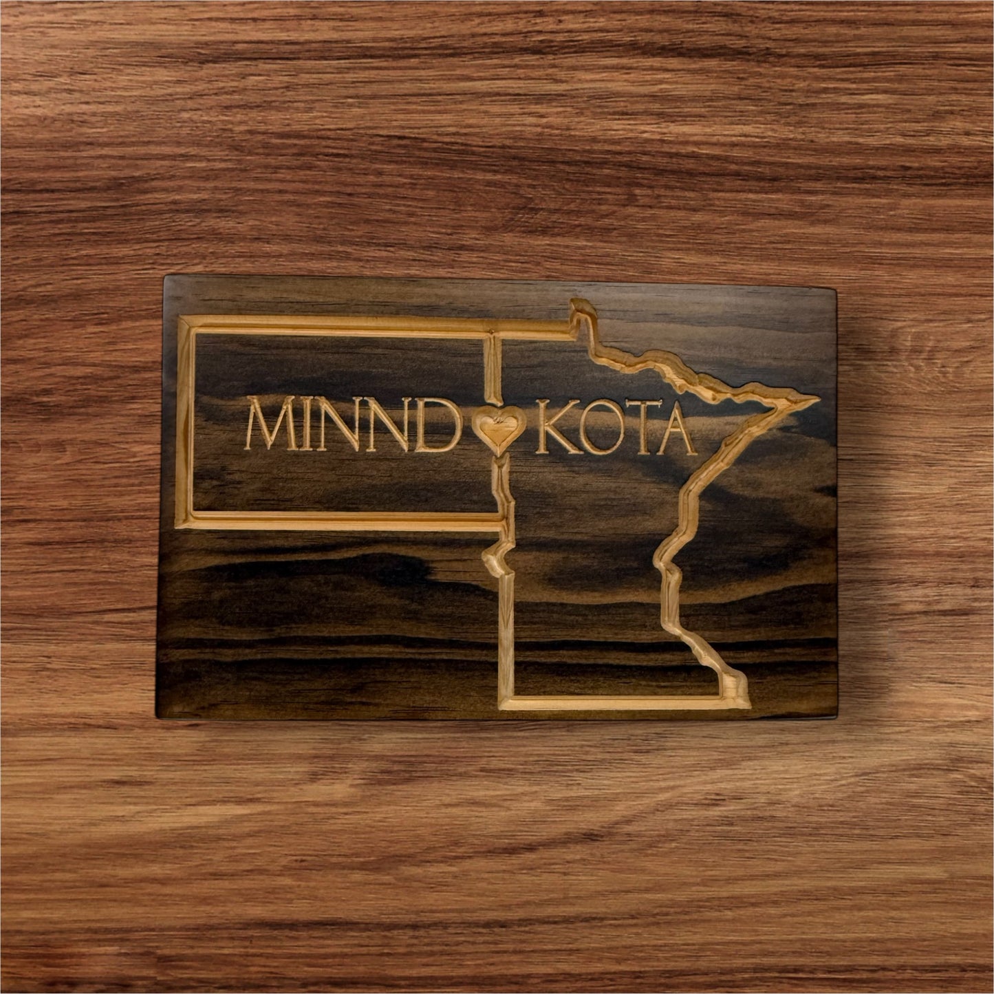 Minndakota Wood Sign – Minnesota & North Dakota State Wall Art