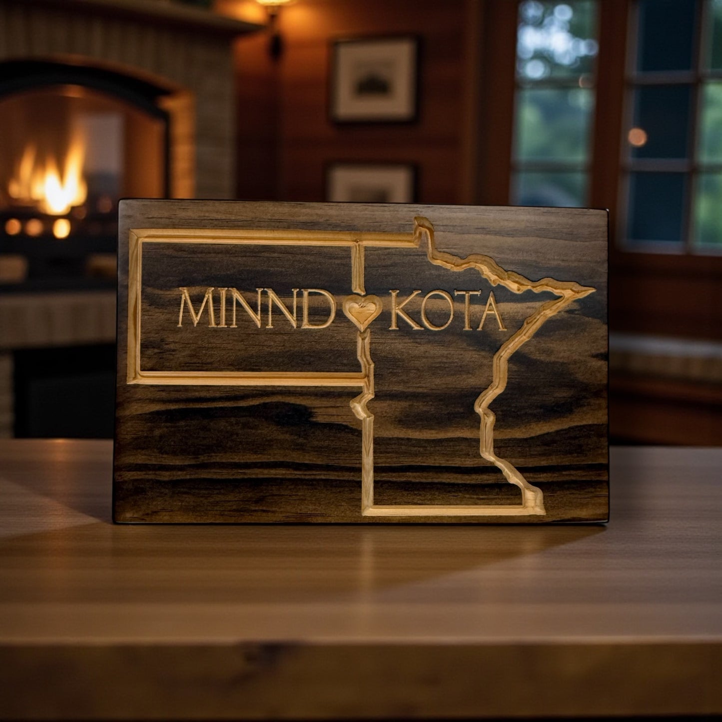 Minndakota Wood Sign – Minnesota & North Dakota State Wall Art