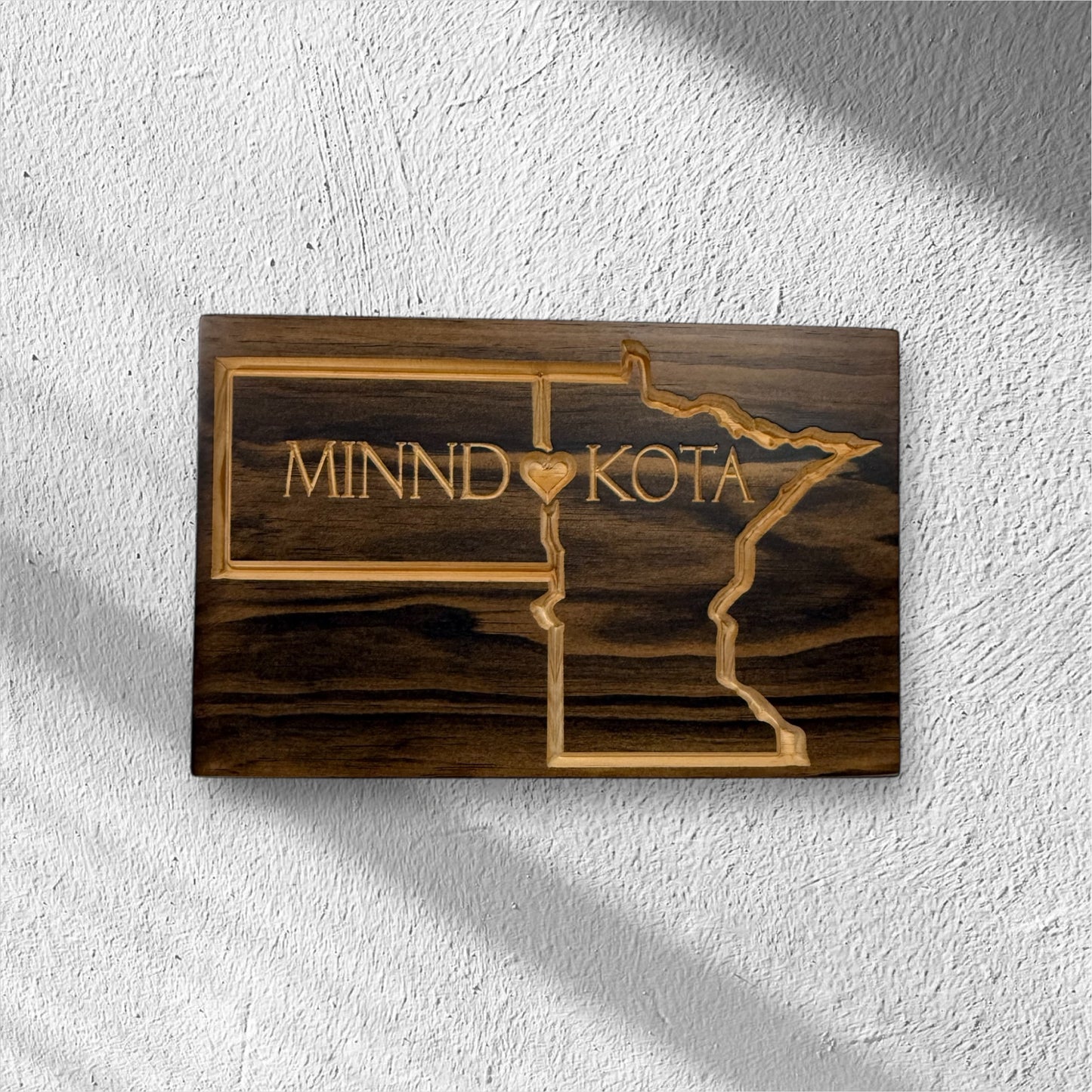 Minndakota Wood Sign – Minnesota & North Dakota State Wall Art