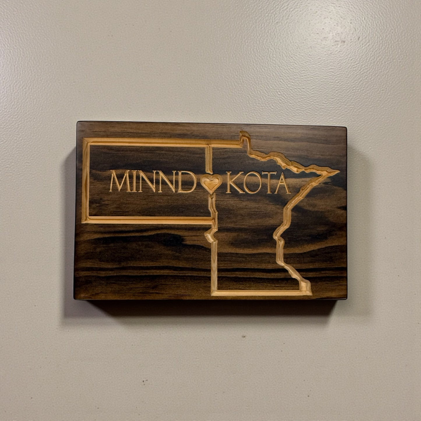 Minndakota Wood Sign – Minnesota & North Dakota State Wall Art