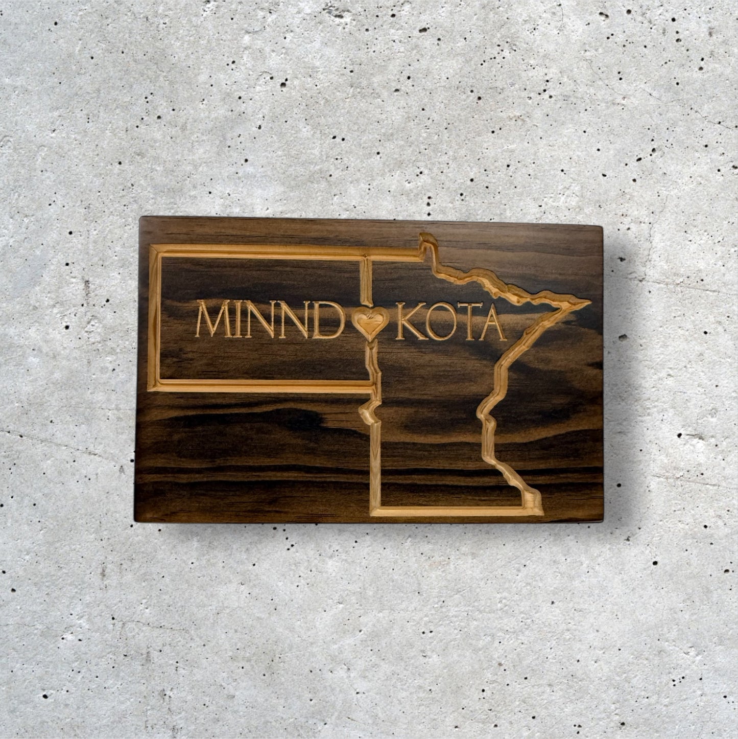 Minndakota Wood Sign – Minnesota & North Dakota State Wall Art