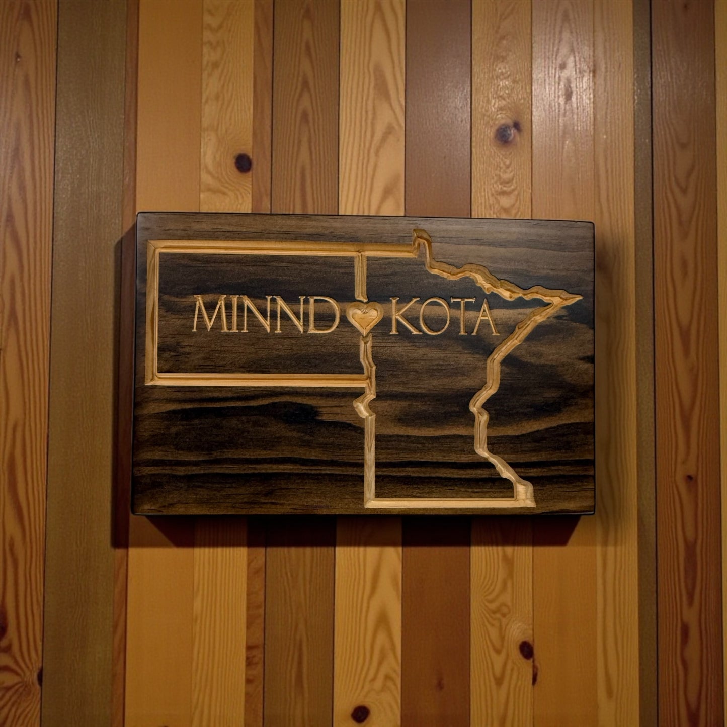 Minndakota Wood Sign – Minnesota & North Dakota State Wall Art