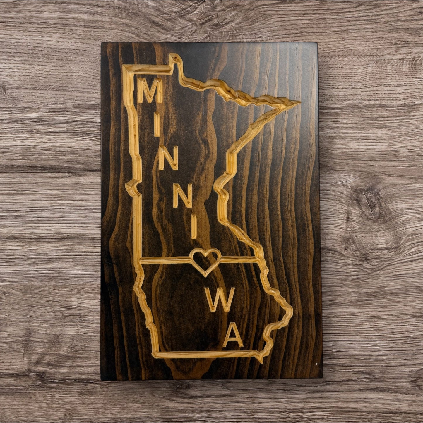 Minniowa Wood Sign – Minnesota & Iowa State Wall Art