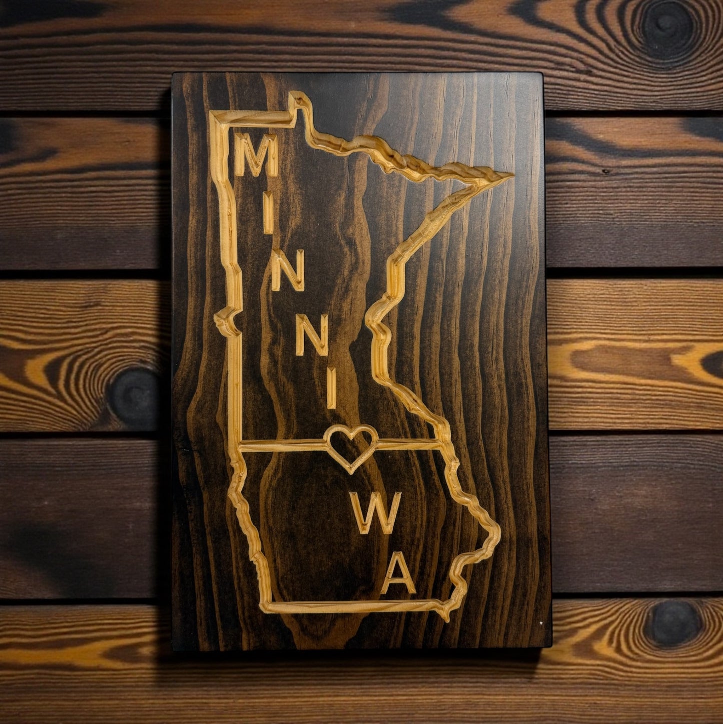 Minniowa Wood Sign – Minnesota & Iowa State Wall Art