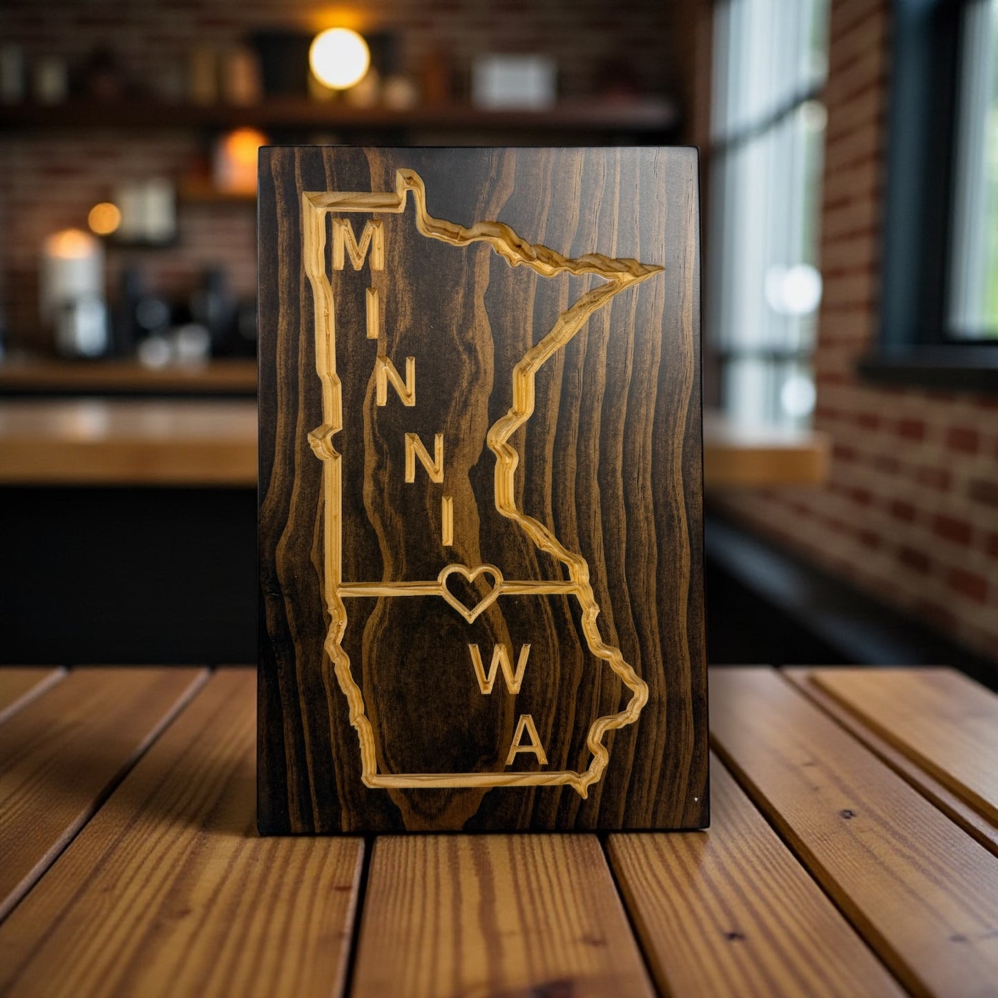 Minniowa Wood Sign – Minnesota & Iowa State Wall Art