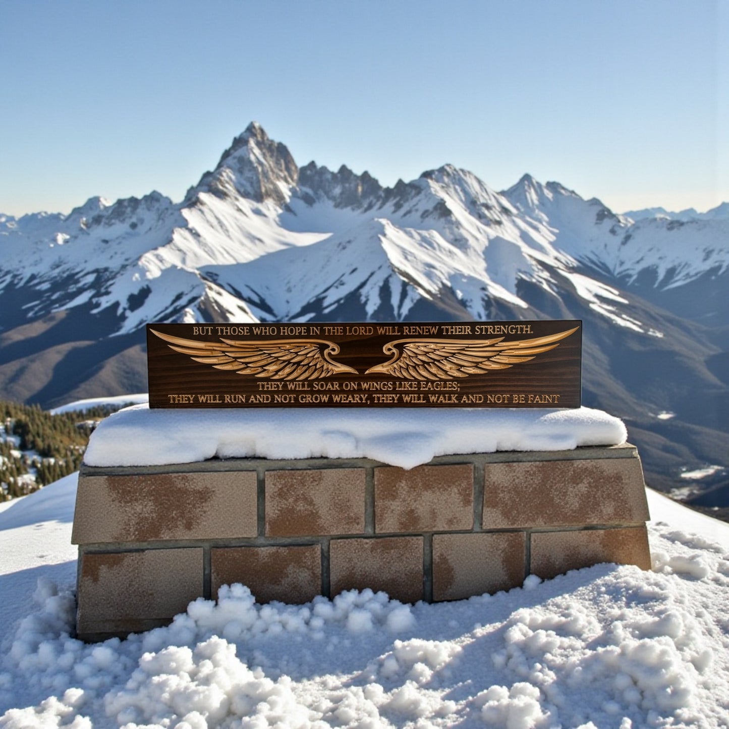 Isaiah 40:31 Eagle Wings Wood Sign