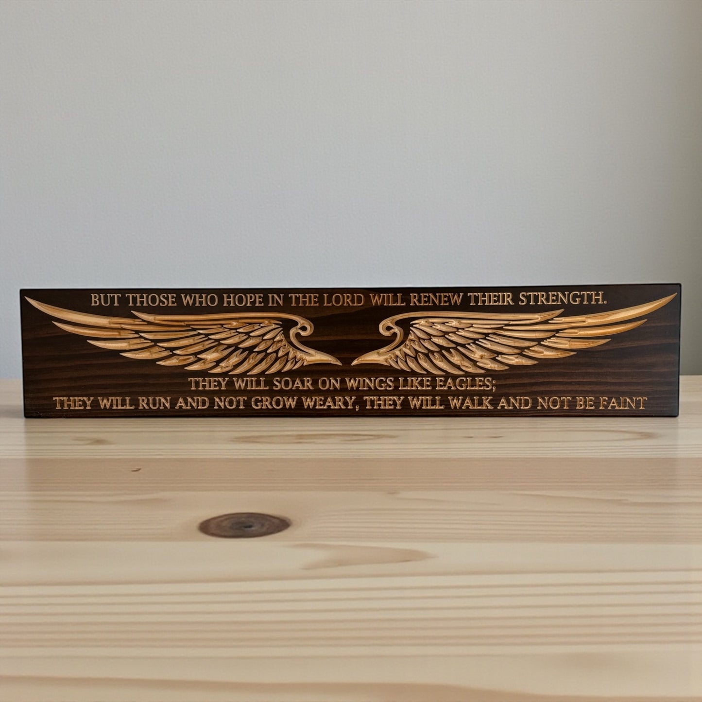 Isaiah 40:31 Eagle Wings Wood Sign