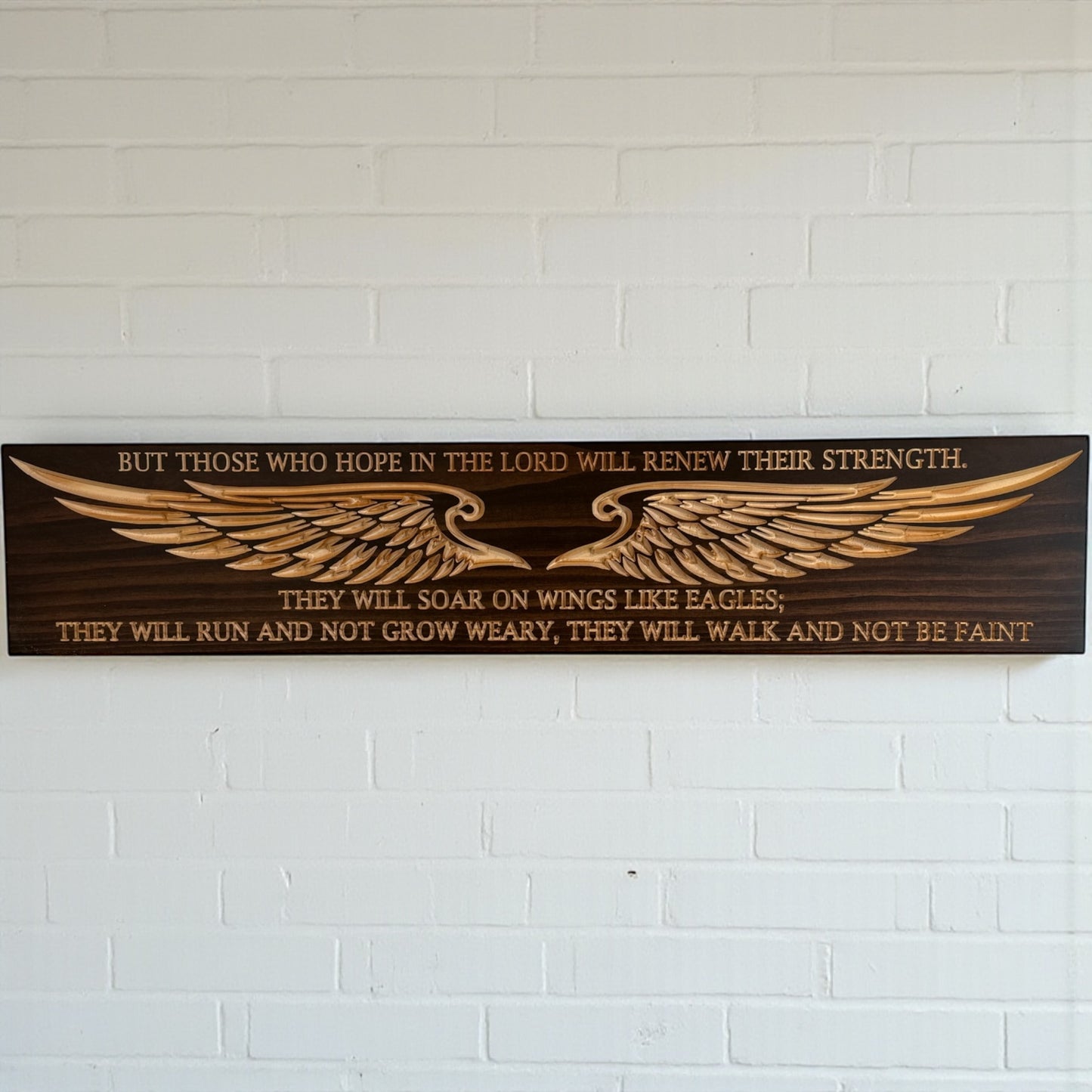 Isaiah 40:31 Eagle Wings Wood Sign