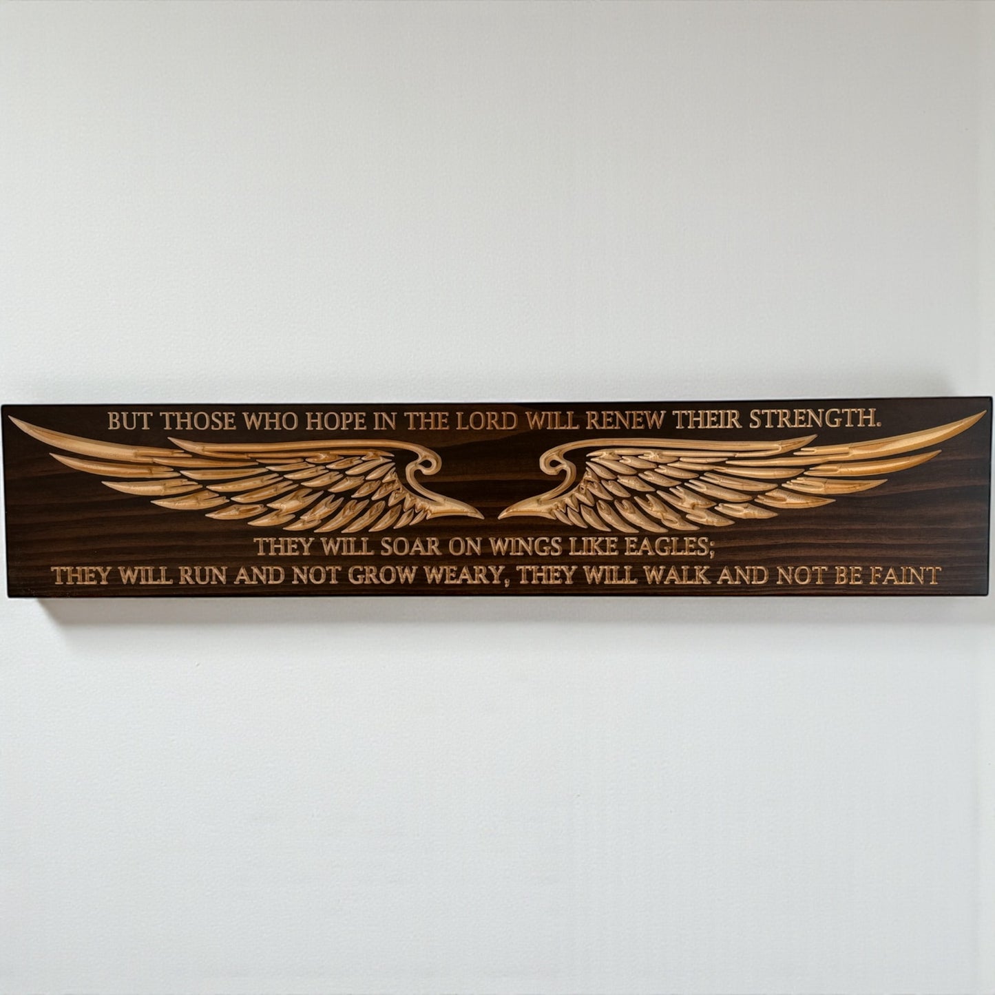Isaiah 40:31 Eagle Wings Wood Sign