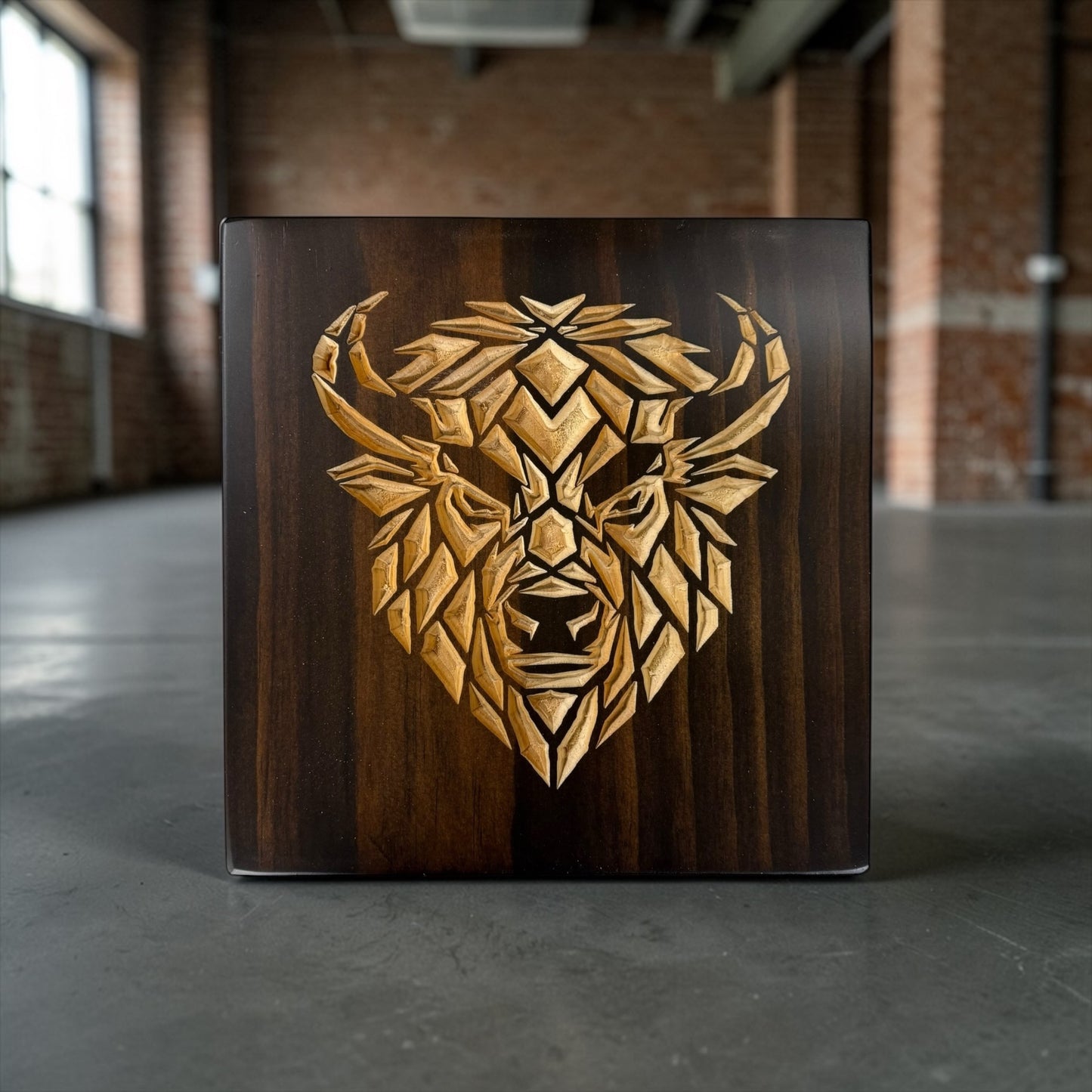 Geometric Bison Wall Art – Timber Apex Collection